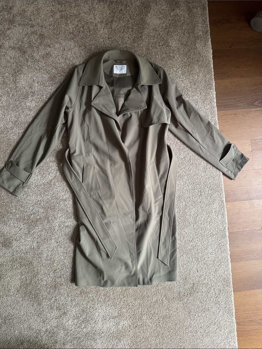Athleta Olive Green Trench Coat